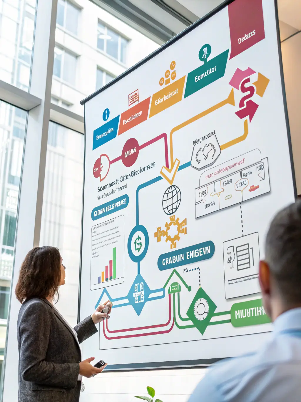 A detailed flowchart outlining a company's standard operating procedures, illustrating SOP creation.